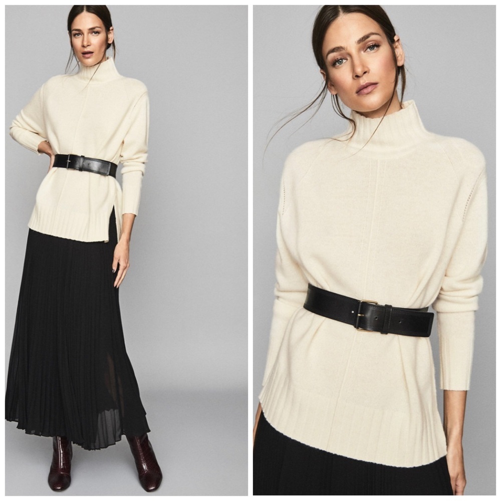 REISS Bonnie wool-and-cashmere blend roll-neck jumper